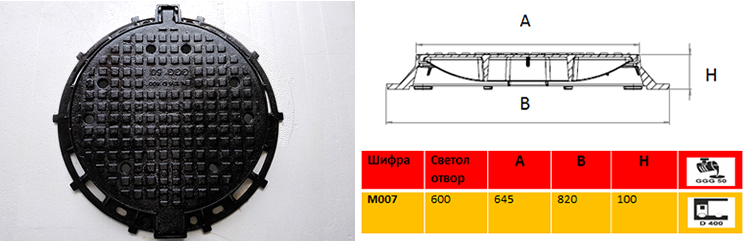 MOO7 Ulicen kapak ДD400 so otvori